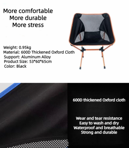 Outdoor Camping Aluminum Alloy Ultra Light Portable Leisure Back Folding Chair