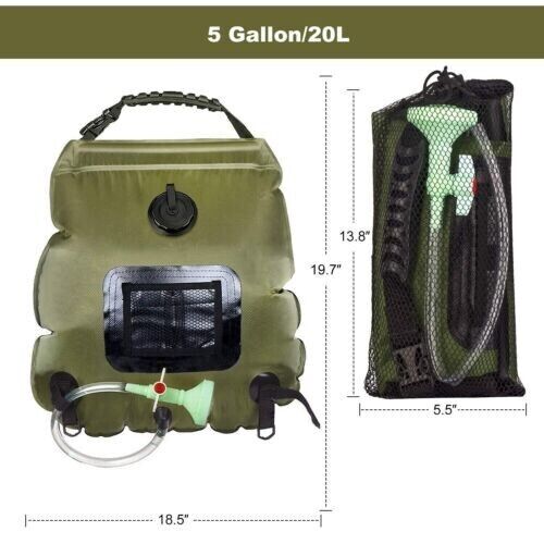Outdoor 20L Solar Energy Gather Heat Bath Bag Portable Shower Bag Camping Shower