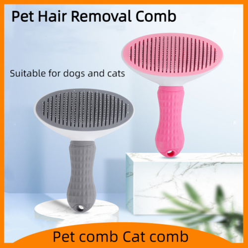 Pet Stainless Steel Manual One-click Hair Removal Brush Pet Hair Removal Comb