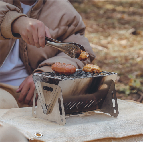 Outdoor Portable Folding Card Stove Stainless Steel Burner Grill BBQ Wood Burn