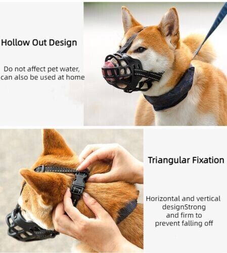 New Pet Muzzle Anti-Biting Chewing Licking Adjustable Breathable Dog Muzzle
