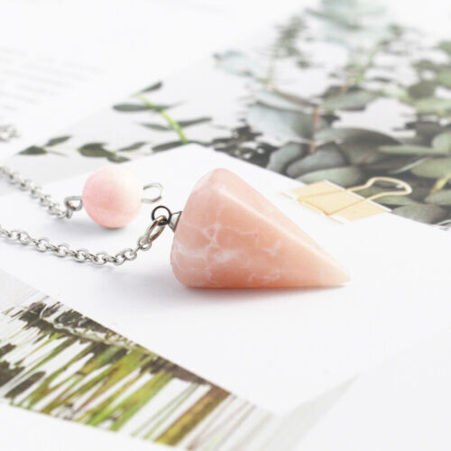 Fashion Crystal Stone Spirit Pendulum Hexagonal Conical Cut Energy Stone Pendant
