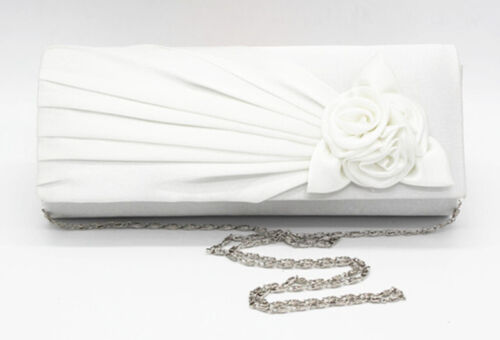 NEW Evening Clutch Bag Shining Satin Lady Wedding Bridal Chain MULTI COLOR gift
