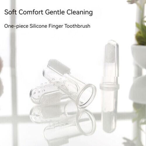 Silicone Pet Toothbrush Brushing Cats Dogs Small Breed Clean Finger Glove Design