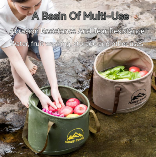 Outdoor Portable Foldable Wash Basin Travel Camping Fishing Foot Soaking Bucket