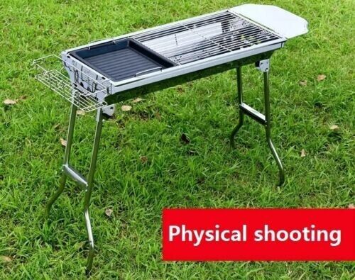New Outdoor Portable Stainless Steel Stove Charcoal BBQ Grill Camping Cooking
