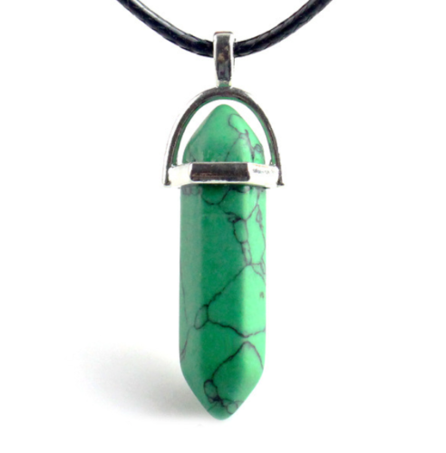 Natural Quartz Crystal Chakra Cut Gemstone Pendant Healing Point Reiki Necklace