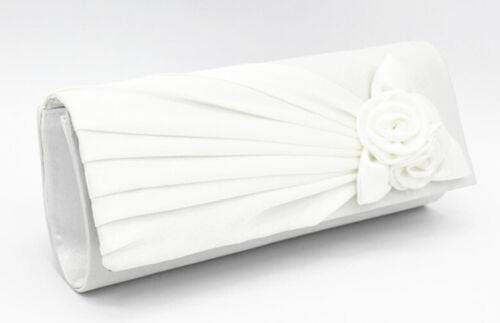 NEW Evening Clutch Bag Shining Satin Lady Wedding Bridal Chain MULTI COLOR gift