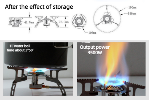 Outdoor Split Type Stove Head Portable Gas Range Camping Stainless Steel Stove