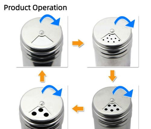 Outdoor Barbecue Portable Stainless Steel Kitchen Seasoning Jar 6 In 1 Set