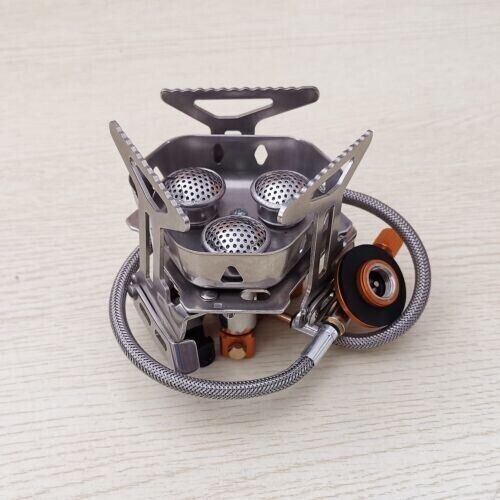 Outdoor Portable Split Type Three-head Stove Camping Picnic Windproof Stove Head