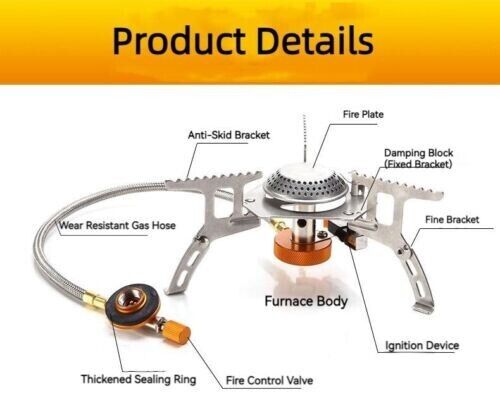 Outdoor Split Type Stove Head Portable Gas Range Camping Stainless Steel Stove