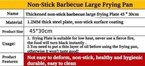 Camping Cooking Large Frying Plate Non-stick Grilled Fish Barbecue Baking Pan