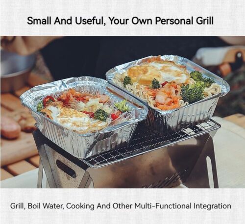 Outdoor Portable Folding Card Stove Stainless Steel Burner Grill BBQ Wood Burn