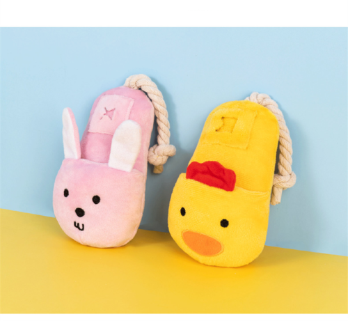 New Pet Vocalizing Sniffing Toys Slippers Plush Toys Puppy Educational Toys