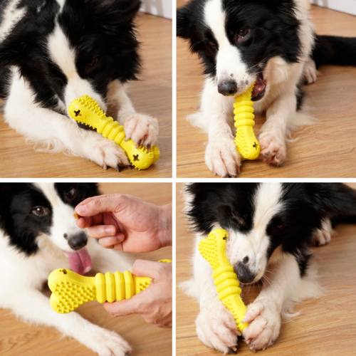 Leaky Food Bone Shaped Pet Toys Dog Toy Gnawing Teeth Grinding Teeth Cleaning