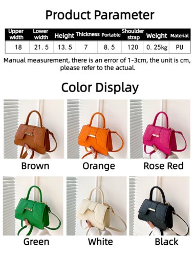 Women's Fashion Crocodile Stripe Simple Handbag Shoulder Bag Crossbody Bag