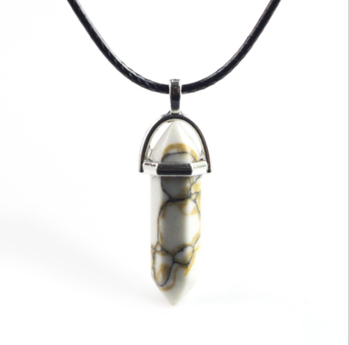 Natural Quartz Crystal Chakra Cut Gemstone Pendant Healing Point Reiki Necklace