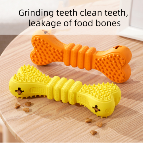 Leaky Food Bone Shaped Pet Toys Dog Toy Gnawing Teeth Grinding Teeth Cleaning