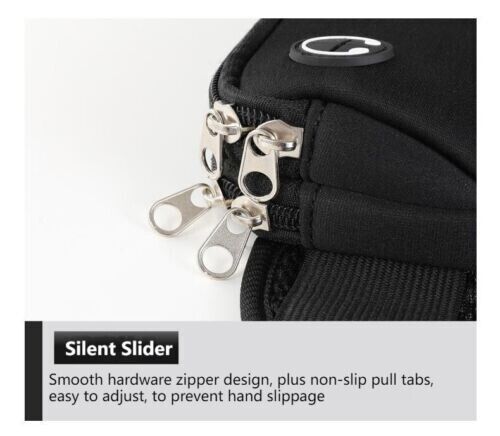 Double Tier Zip Belt Pouch Sport Wallet Waterproof Running Pack Travel Waist Bag