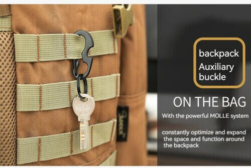 Multifunction D shape Metal Hiking Buckle Bottle Opener Spring Hook Key Ring