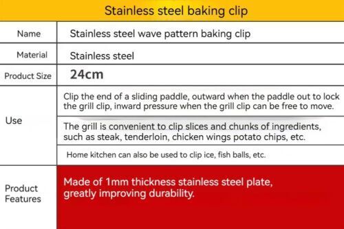 Outdoor Barbecue Tools Accessorie Stainless Steel Food Clips Bakery Bread Clips
