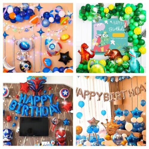 Cartoon Children's Birthday Banquet Scene Layout Birthday Balloon Set Decoration