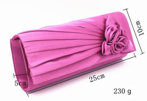 NEW Evening Clutch Bag Shining Satin Lady Wedding Bridal Chain MULTI COLOR gift