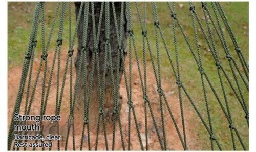 Outdoor Single Hammock Camping Thickened Army Green Mesh Nylon Rope Tie Portable