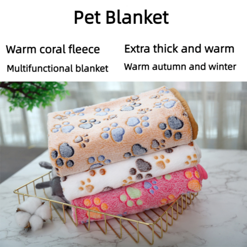 Pet Comfortable Four Seasons Warm Coral Velvet Blanket Dog Kennel Cat Kennel Mat
