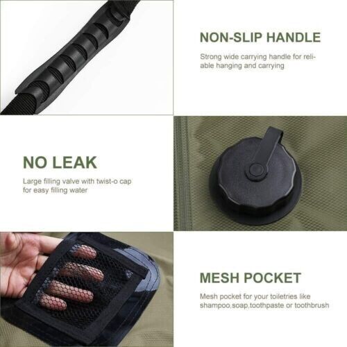 Outdoor 20L Solar Energy Gather Heat Bath Bag Portable Shower Bag Camping Shower
