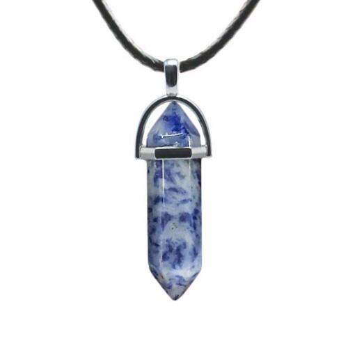 Natural Quartz Crystal Chakra Cut Gemstone Pendant Healing Point Reiki Necklace