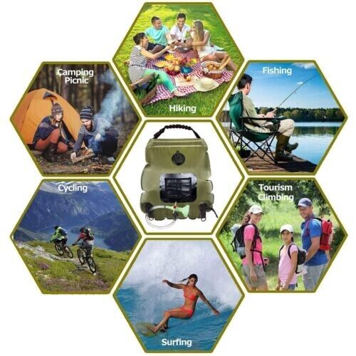Outdoor 20L Solar Energy Gather Heat Bath Bag Portable Shower Bag Camping Shower