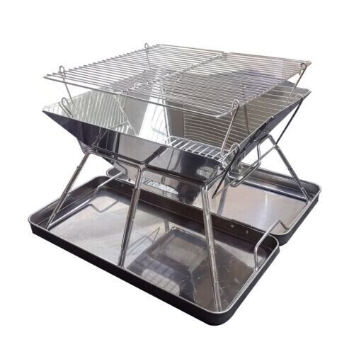 Outdoor Stainless Steel Folding Barbecue Grill Field Charcoal BBQ Grill Barbecue