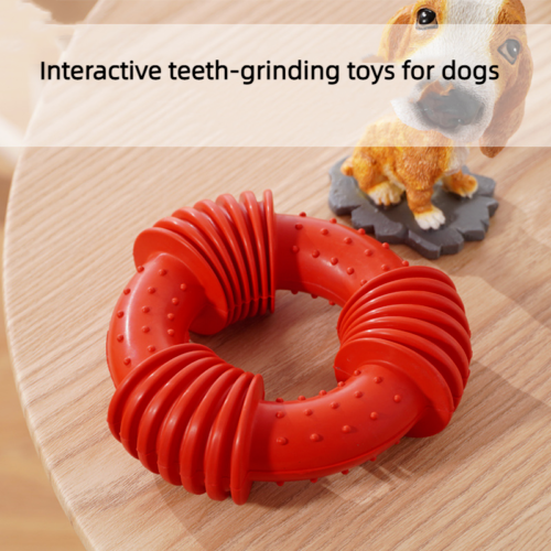 Dog Toys Rubber Bite Resistant Molar Tooth Cleaning Threaded Ring Pet Toys