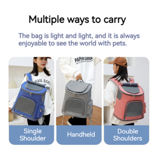 New Portable Folding Outdoor Cat Dog Large Space Double Shoulder Pet Bag