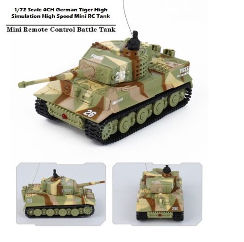 Kid Boy Toy Gift Remote Control Scale Tiger High Simulation Speed Mini RC Tank