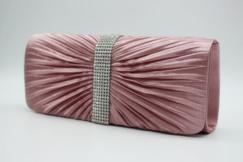 NEW Shining Satin Chain Handbag Ladies Evening Clutch Bag Wedding Bridal