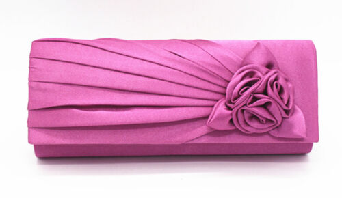 NEW Evening Clutch Bag Shining Satin Lady Wedding Bridal Chain MULTI COLOR gift