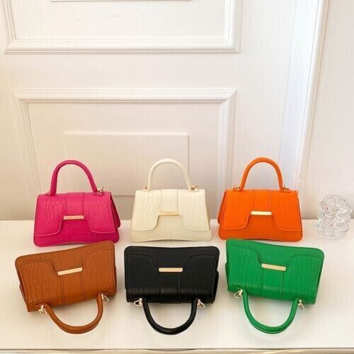 Women's Fashion Crocodile Stripe Simple Handbag Shoulder Bag Crossbody Bag