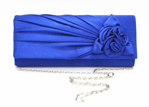 NEW Evening Clutch Bag Shining Satin Lady Wedding Bridal Chain MULTI COLOR gift
