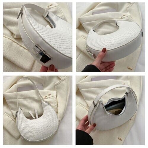 Women's Crocodile Stripe Double Zipper Fashion Personality Underarm Shoulder Bag