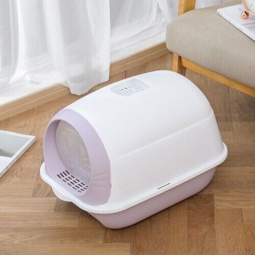 Fully Enclosed Anti-odor Anti-splash Cat Toilet Hooded Cat Litter Box Tray