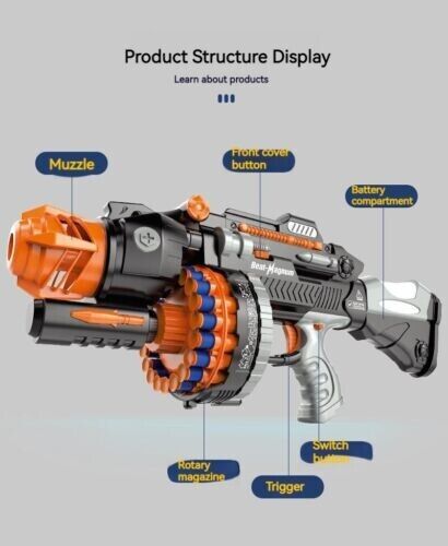 Soft Bullet Simulation Shooting Sound Effects Children's Electric Target Gun