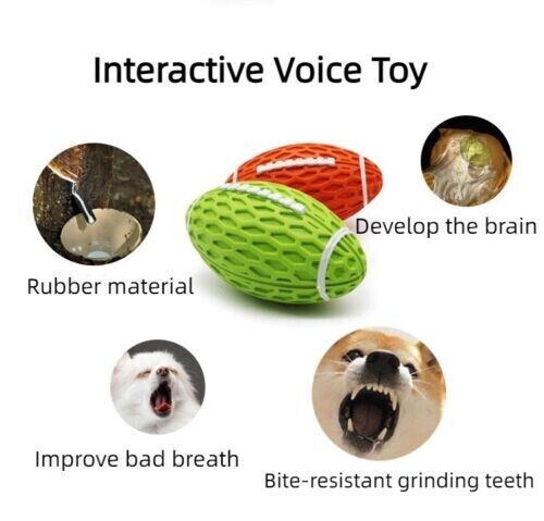 Bite-resistant Vocal Rugby Dog Ball Puzzle Boredom Grinding Interactive Pet Toy