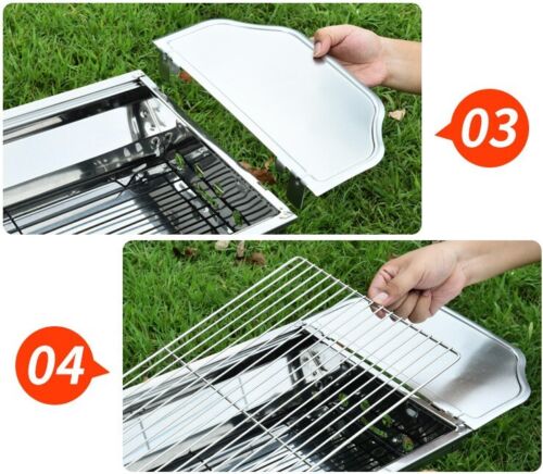 New Large High Charcoal BBQ Grill Portable Outdoor Barbecue Foldable Camping