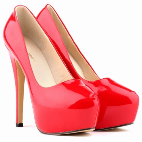 New Fashion QUALITY EVERYDAY SEXY LADY WOMEN PATENT PLATFORM HIGH HEELS SHOES