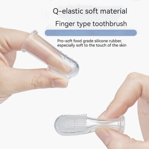 Silicone Pet Toothbrush Brushing Cats Dogs Small Breed Clean Finger Glove Design