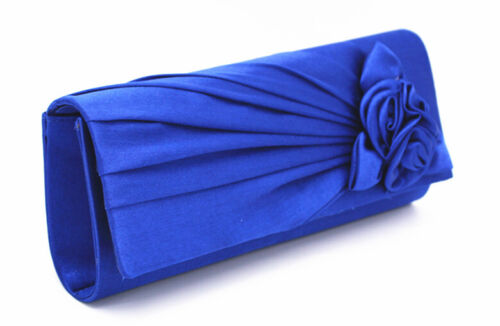 NEW Evening Clutch Bag Shining Satin Lady Wedding Bridal Chain MULTI COLOR gift