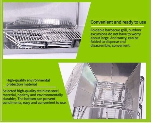 Outdoor Stainless Steel Folding Barbecue Grill Field Charcoal BBQ Grill Barbecue